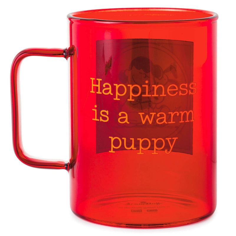 Peanuts® Happiness Is a Warm Puppy Glass Mug, 20 oz.