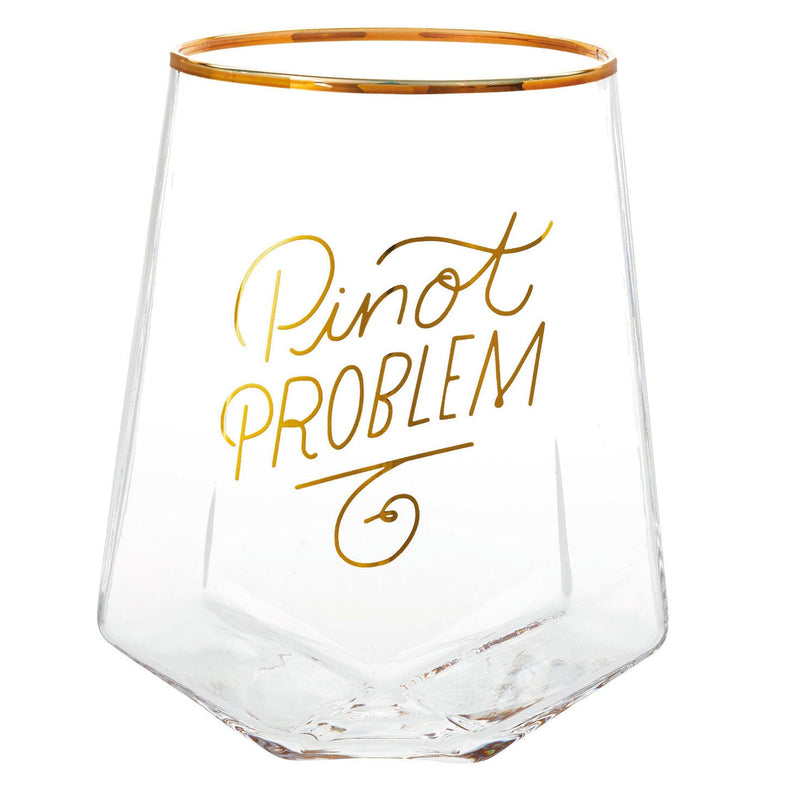 Pinot Problem Geometric Stemless Wine Glass