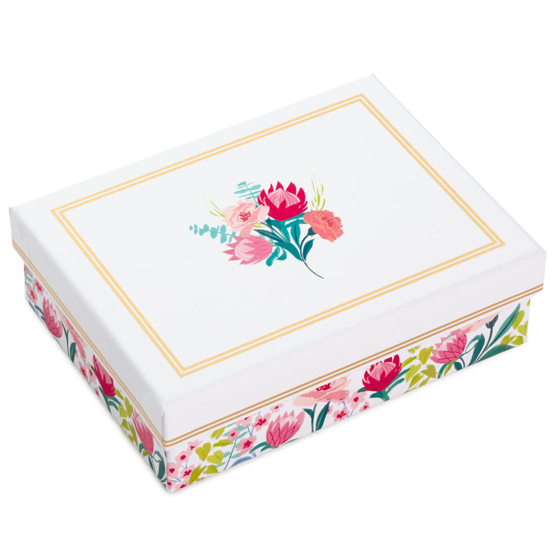 Assorted floral thank you note cards in six designs, box of 24 with envelopes, includes foil accents.