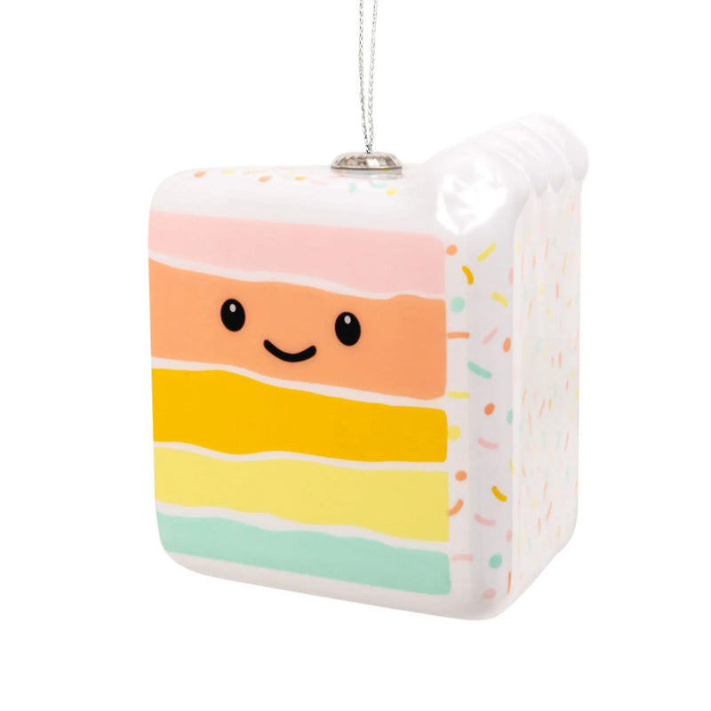 Rainbow Slice of Cake Shatterproof Ornament