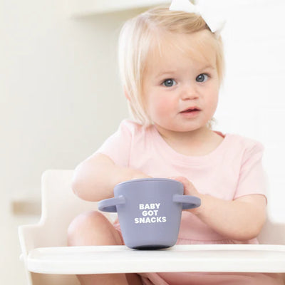 Bella Tunno Baby Got Snacks Happy Snacker with snap-tight lid and soft silicone opening, perfect for little hands .