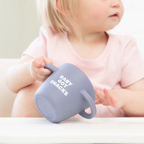Bella Tunno Baby Got Snacks Happy Snacker with snap-tight lid and soft silicone opening, perfect for little hands .