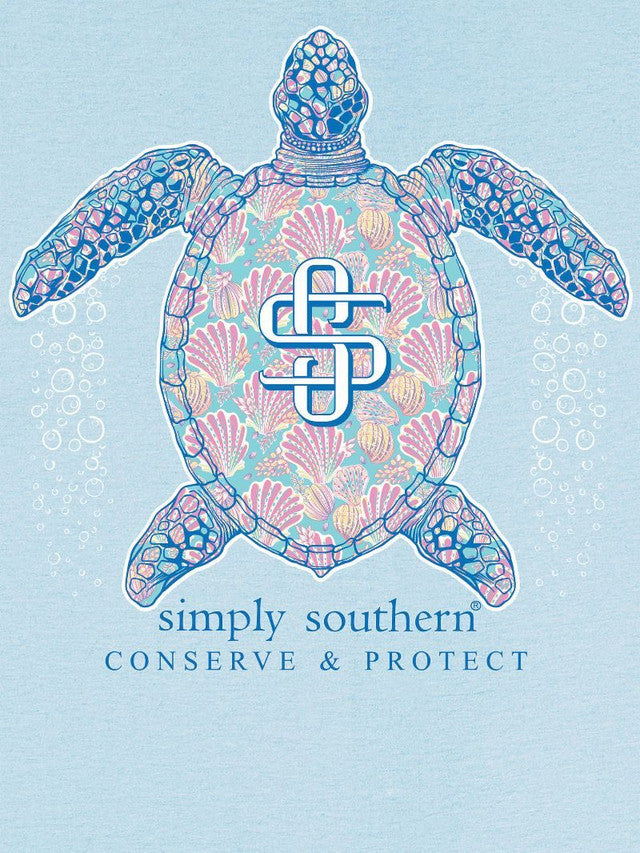 Turtle & Shells Tee - Ice Blue