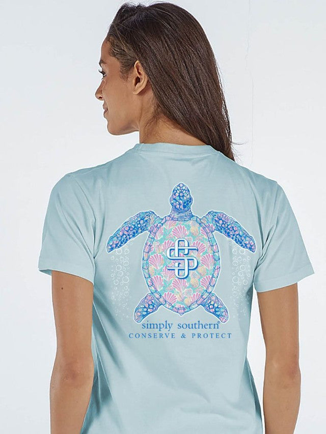 Turtle & Shells Tee - Ice Blue
