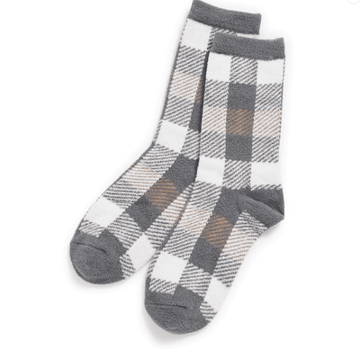 Cozy Socks Gift Box - Fireplace Plaid Neutral