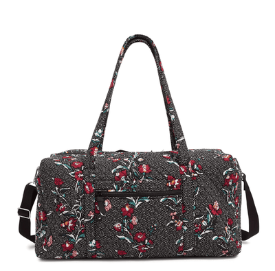 Large Travel Duffel - Perennials Noir Dot