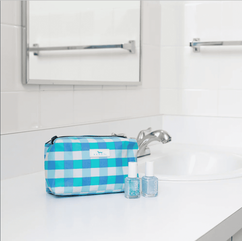Scout Tiny Treasures Friend of Dorothy pouch standing upright with zipper closed, made of water-resistant coated cotton