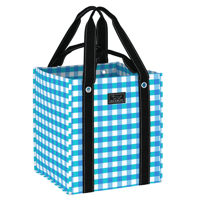 Scout Bagette reusable grocery tote in Friend of Dorothy print, extra-large shopping bag with hand and shoulder straps