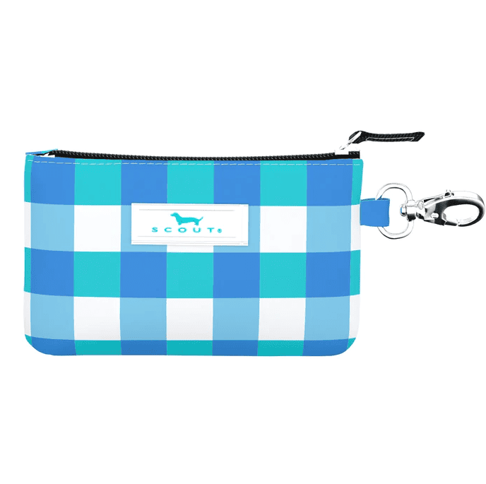 IDKase card holder in Friend of Dorothy pattern, slim water-resistant card case with key clasp and clear ID window