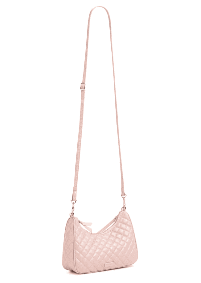 Frannie Mini Crescent Crossbody - Rose Quartz