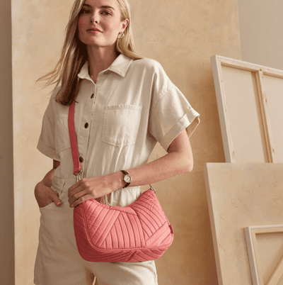 Frannie Crescent Crossbody - Terra Cotta Rose