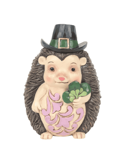 Hedgehog with Green Hat and Clover