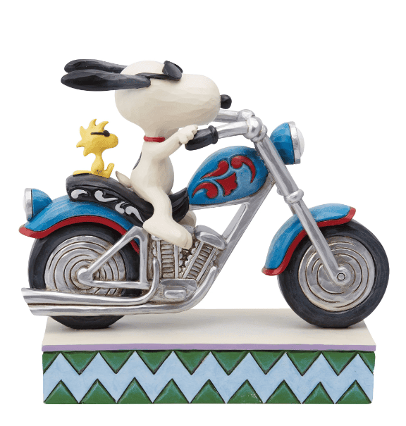 Snoopy and Woodstock Riding Motorcycle