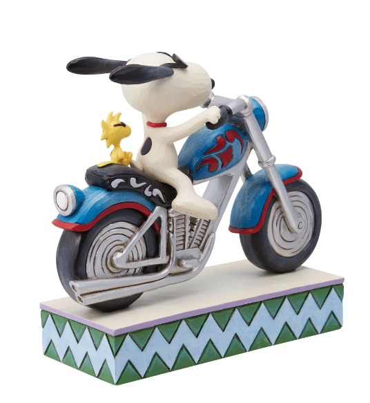 Snoopy and Woodstock Riding Motorcycle