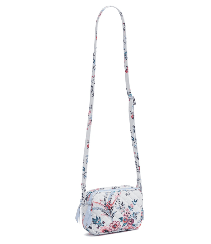 Vera Bradley Evie Mini Crossbody in Magnifique Floral with dual compartments and card slip pockets