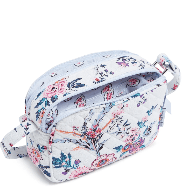 Vera Bradley Evie Mini Crossbody in Magnifique Floral with dual compartments and card slip pockets
