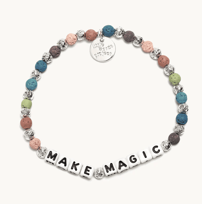 S/ M bracelet with Make Magic beads and matte lava rock, designed to enhance intuition and guide your spiritual path.