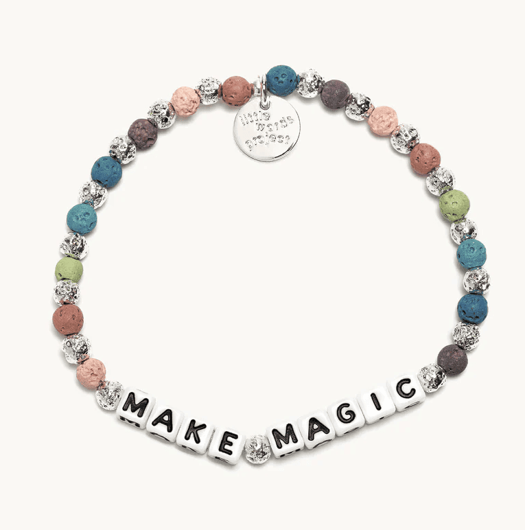 S/ M bracelet with Make Magic beads and matte lava rock, designed to enhance intuition and guide your spiritual path.