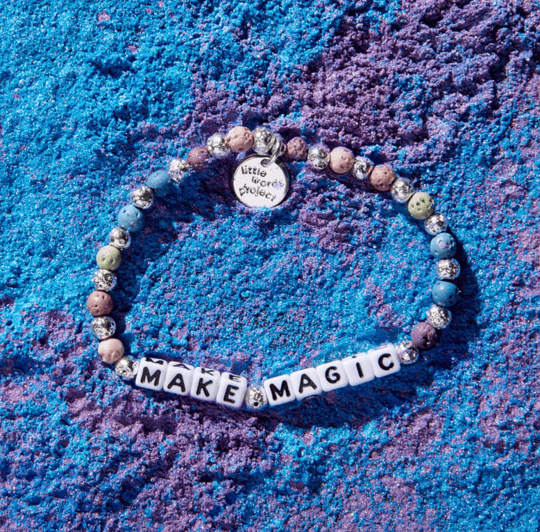 S/ M bracelet with Make Magic beads and matte lava rock, designed to enhance intuition and guide your spiritual path.