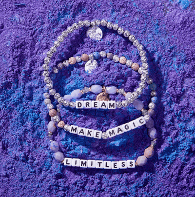 S/M Limitless Galaxy bracelet with marble-like galaxy-inspired beads symbolizing empowerment and limitless potential.
