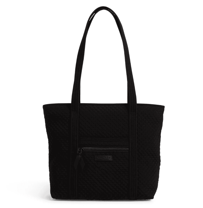 Classic Black small Vera tote bag with six interior slip pockets and zip closure.
