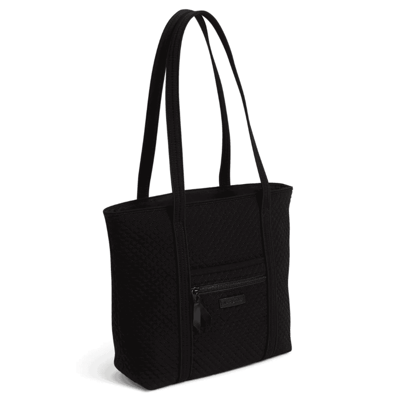 Classic Black small Vera tote bag with six interior slip pockets and zip closure.
