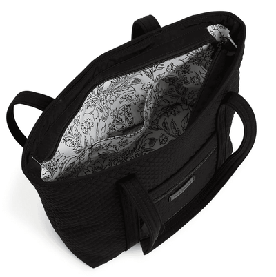 Classic Black small Vera tote bag with six interior slip pockets and zip closure.
