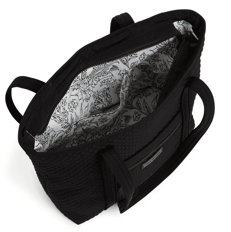 Classic Black small Vera tote bag with six interior slip pockets and zip closure.
