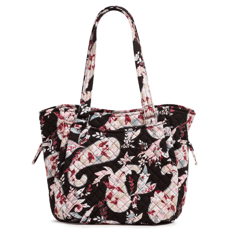 Botanical Paisley Glenna satchel purse with dual straps, cinchable sides, and exterior slip and zip pockets.
