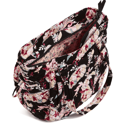 Botanical Paisley Glenna satchel purse with dual straps, cinchable sides, and exterior slip and zip pockets.