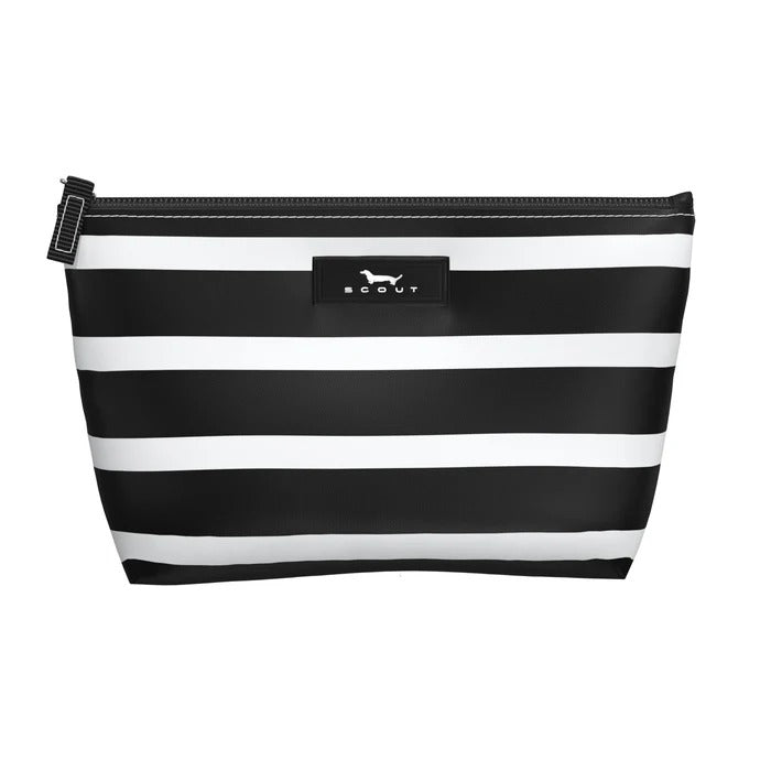Slim Twiggy makeup bag in Late Bloomer print with zip closure, compact design perfect for small items in purse or travel bag.