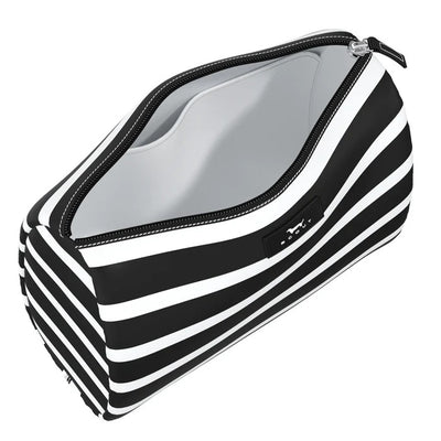 
Medium toiletry bag in Melondramatic print with wide zip opening, interior slip pocket, and roomy design for full-size bottles and brushes.