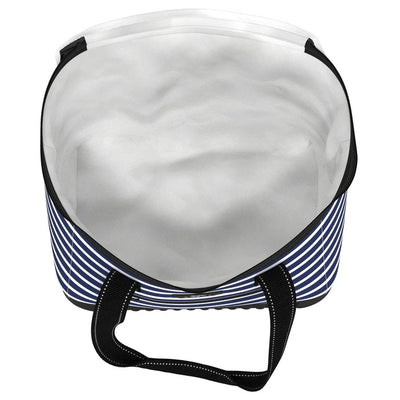 Large soft cooler in Sea Biscuit print with reinforced bottom, zip closure, and pockets—holds up to 30 cans plus ice packs.