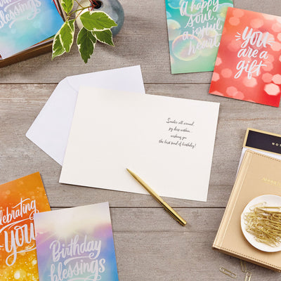 Funny all-occasion blank cards with avocado, watermelon, peach, dog and cat, and snake designs, Shoebox humor, includes envelopes, four assorted styles.
