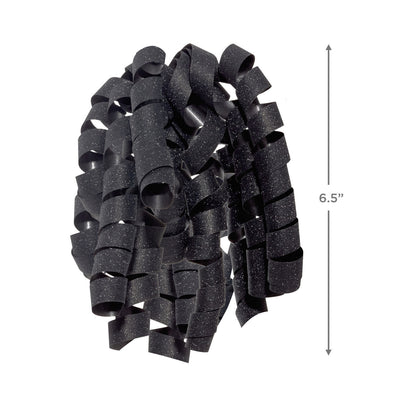 Hallmark black curly ribbon gift bow with sparkling finish and corkscrew-style curls for high volume.