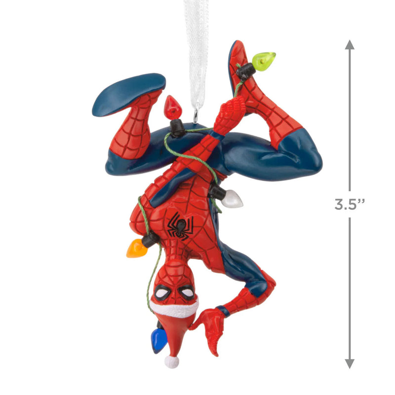 Marvel Spider-Man Hanging From Lights Ornament