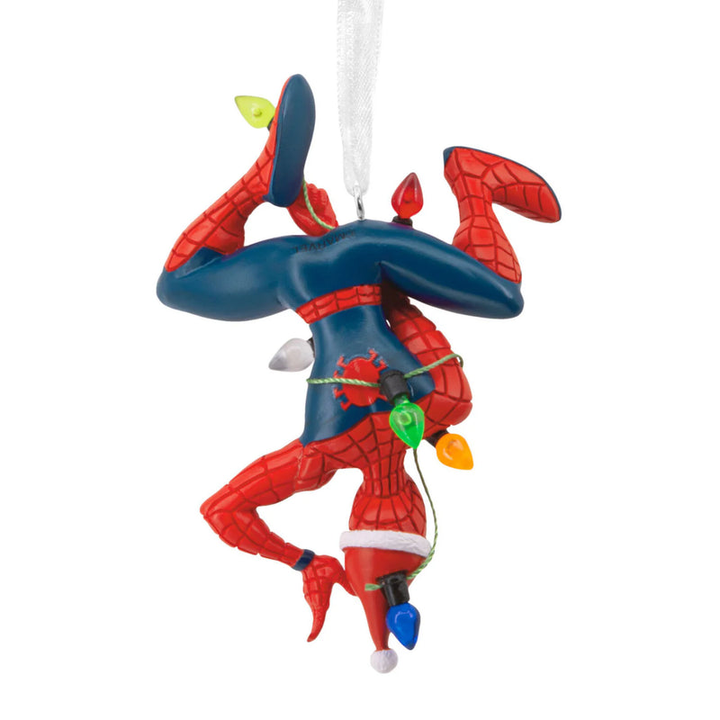 Marvel Spider-Man Hanging From Lights Ornament