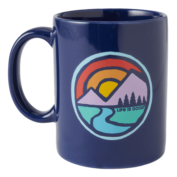 Mountains and River Mug - Dark Blue