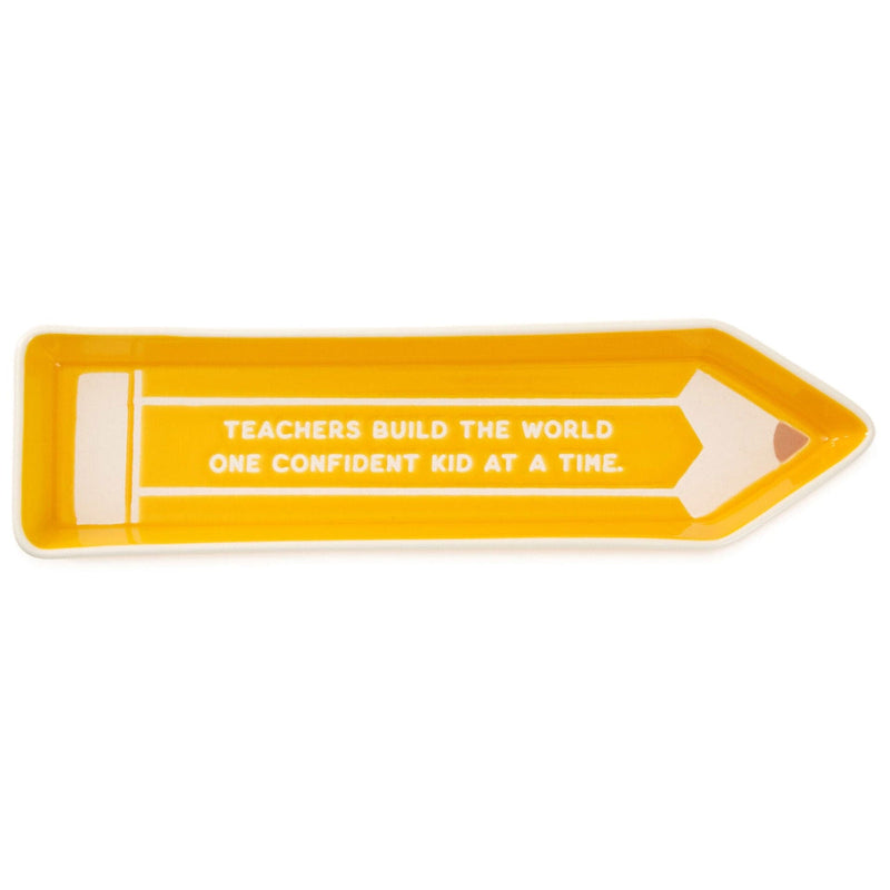 Teachers Yellow Pencil-Shaped Trinket Dish