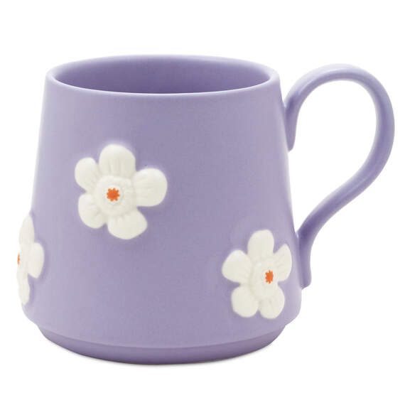 Hallmark Grandma gift set with lavender floral mug, ceramic spoon, and embroidered tea towel reading "There&