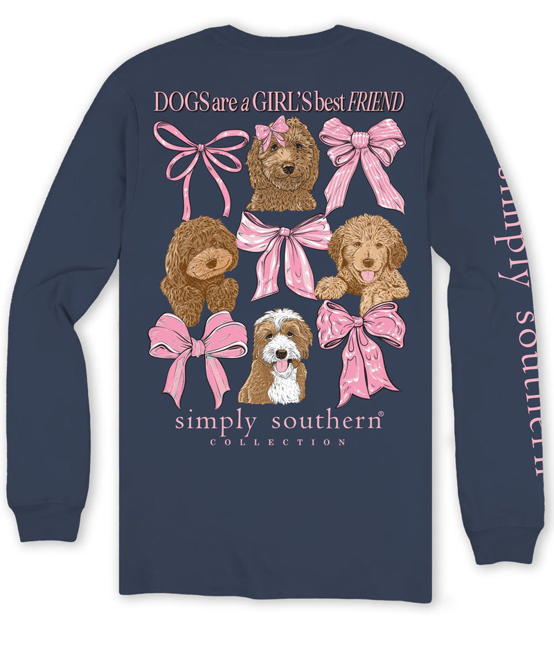 Dogs Girls Friend Blue Women Long Sleeve