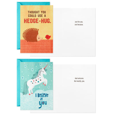 Whimsical Assorted Kids' Encouragement Cards With Stickers, Pack of 12