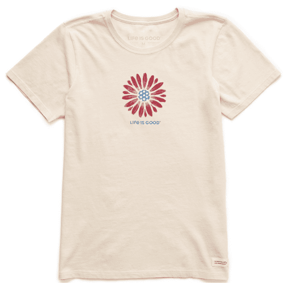 Women’s lightweight Crusher-LITE tee with Americana daisy graphic, soft garment-washed cotton, and slight waist shape. 