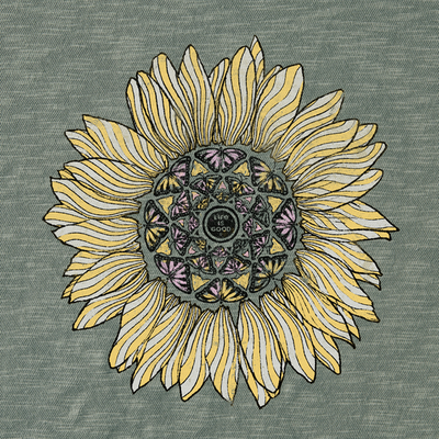 Detailed Sunflower Relaxed Fit Slub Tee Women's