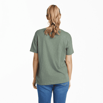 Women's Detailed Sunflower Relaxed Fit Slub Tee