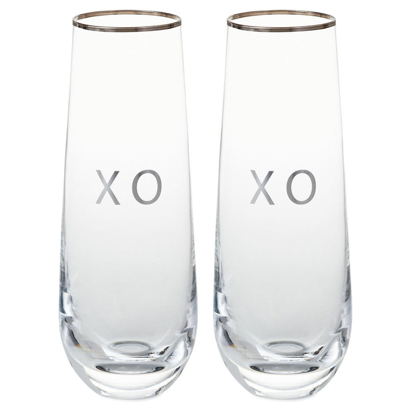 XO Stemless Champagne Flute Set