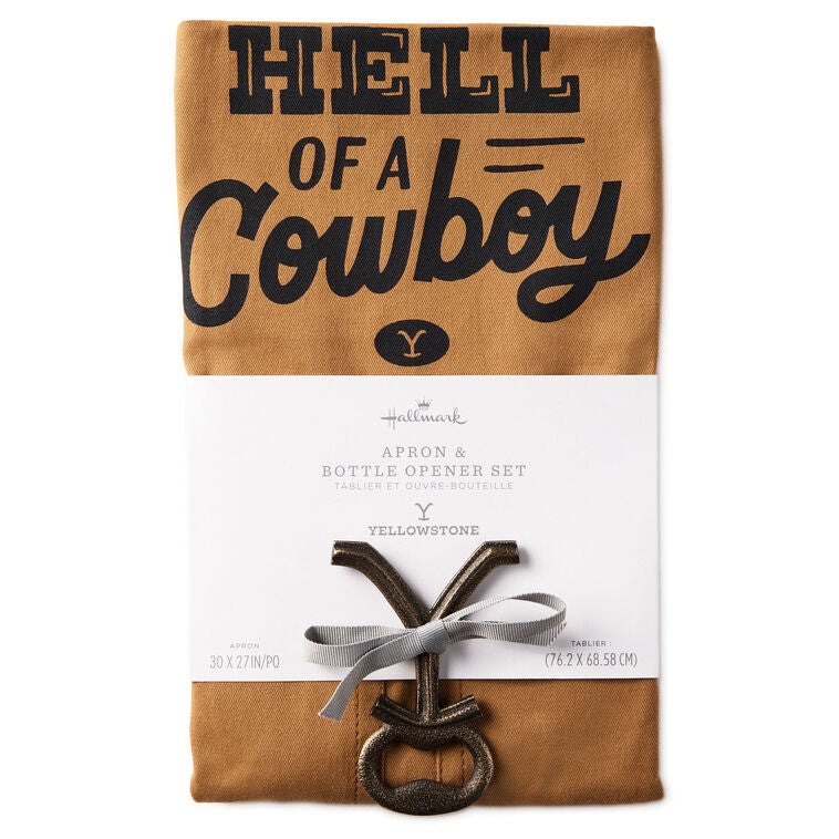 Yellowstone One Hell of a Cowboy Apron and Bottle Opener