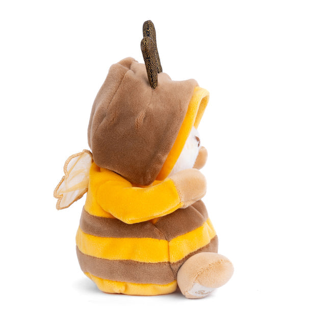 Plush Ziggy bear in a yellow and black striped bee costume with antennae, 6 inches tall, soft and perfect for playful adventures.

