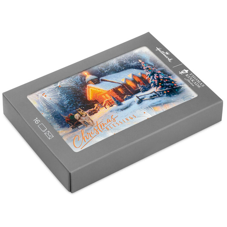 Thomas Kinkade Lighted Chapel Boxed Christmas Cards, Pack of 16