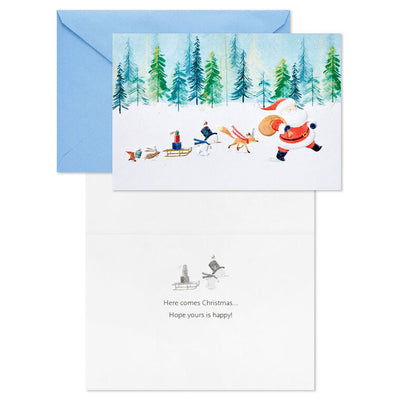 Snowy Santa Claus Parade Boxed Christmas Cards, Pack of 16